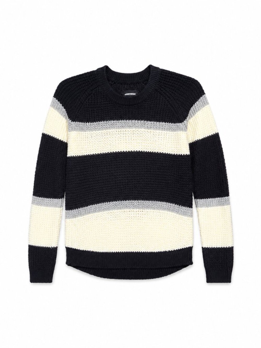 Y2K Chunky Black & Cream Striped Sweater From Joe Boxer